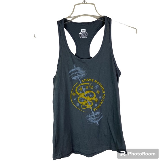 The Lift Box gray snake Leave Nothing to Chance gray muscle racer back T shirt - Picture 1 of 6